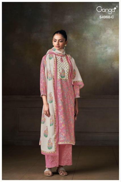 Ganga tersia 4960 cotton dress material wholesaler kolkata